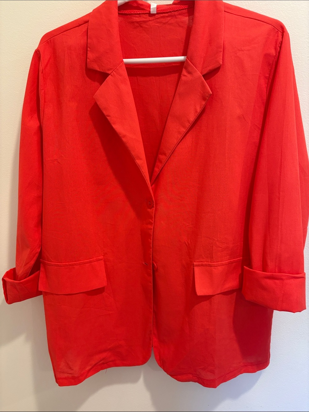 Women's Red/orange Lightweight Blazer Jacket set